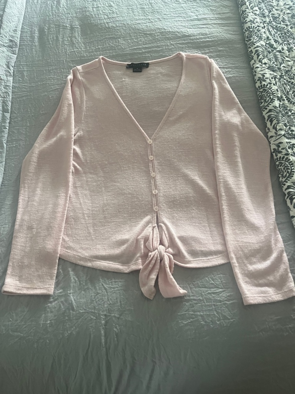 Sanctuary Pale Pink Tie-Front V-Neck Cardigan